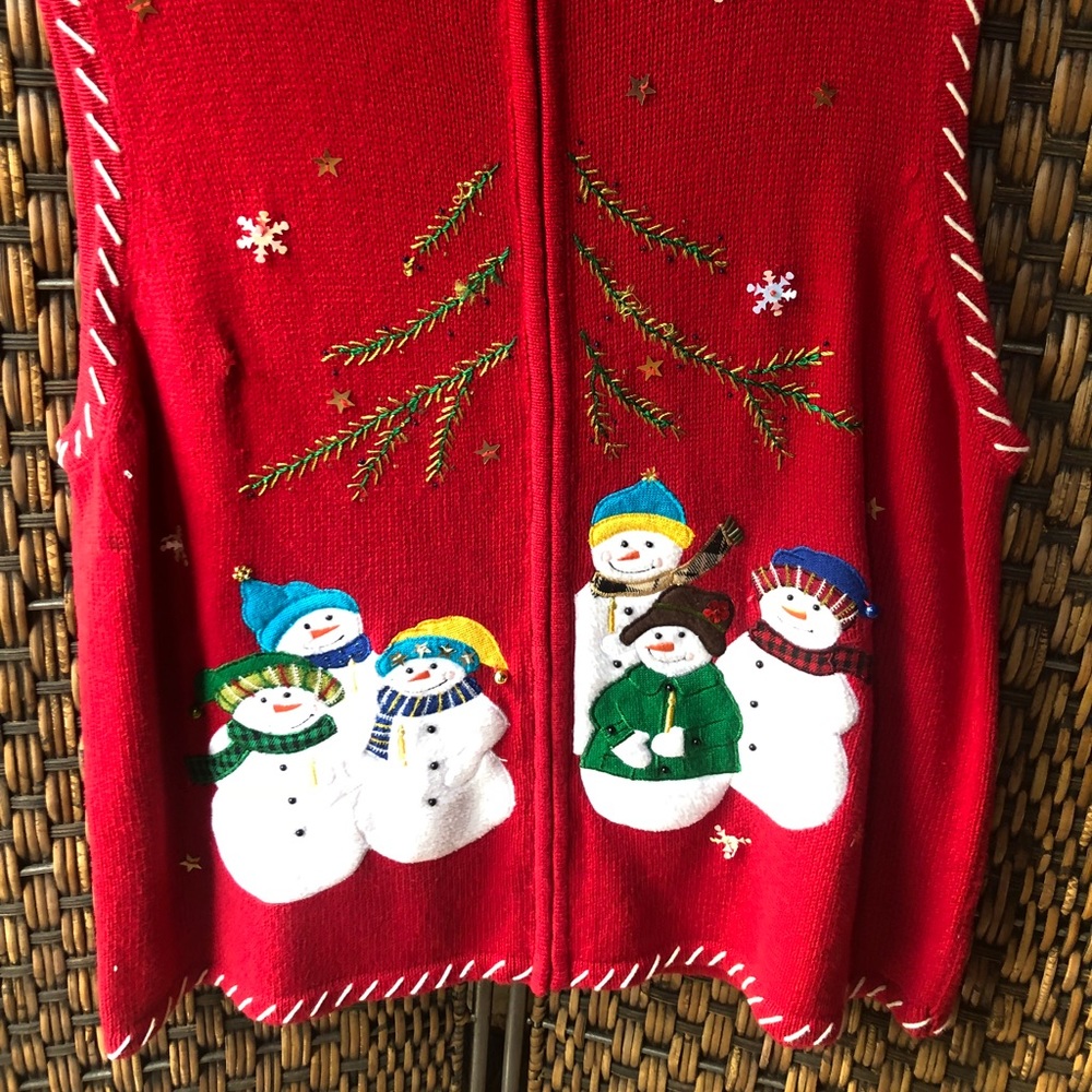 Women’s Snowman Christmas Sweater Size XL EEUC - Picture 2 of 6